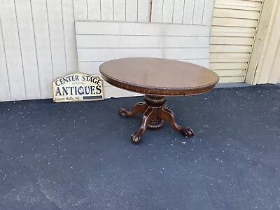 00001 Antique Victorian Oak Lion Paw Dining Table  TOP 54  Wide • $775