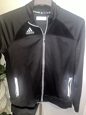 Adidas Men’s Track Jacket Full Zip Long Sleeve Black Size Large • $21.99