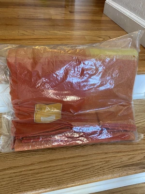 $25 • Buy Vintage China Airlines Blanket Orange/Yellow. 65” NOS In Original Packaging