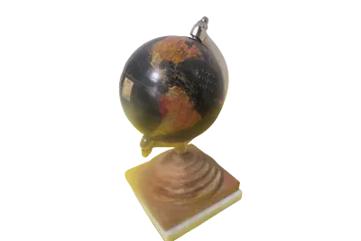 Hand Crafted Rotating Mini Globe On Marble Base 9  Tall Tabletop Desk India • $12.48