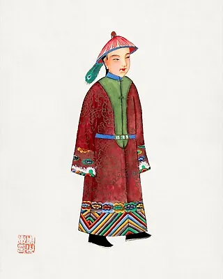 13802.Decor Poster.Room Interior Wall Design.China Qing Dynasty Fashion Costume • $21