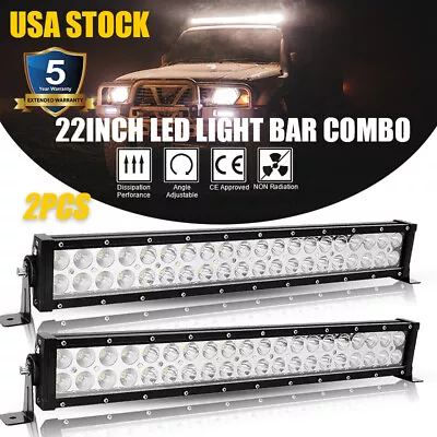 2x 22  Inch 1200W Led Light Bar Dual Row Spot Flood Combo Lamp 4WD Truck SUV ATV • $36.79