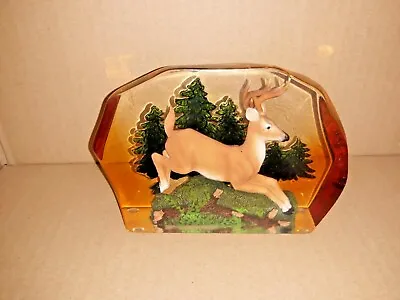 Vintage Leaping Deer 3D Lucite Scene Westland Giftware Wildlife #14712 Acrylic • $16.99