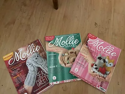 Mollie Makes 3 Magazines Crafting Living Loving Handmade #21  #22 & #23 • $4.96