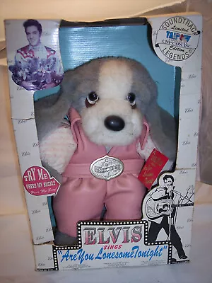 1994 ELVIS PRESLEY Taipow Teddy Bear Hound Dog Sings  Are You Lonesome Tonight  • $20.95