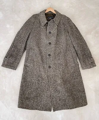 Vintage Burberrys Tweed Wool Over Coat - Burberry Prorsum Irish Tweed Sz L - XL • $720