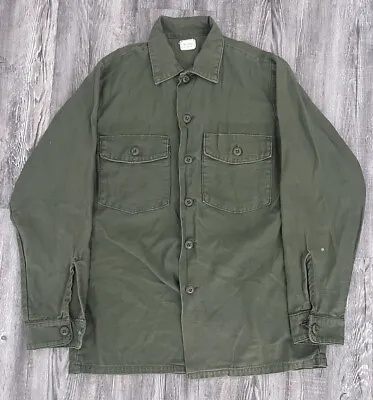 Vintage OG-107 Shirt Military Fatigue Utility U.S. Army Sateen Vietnam Era • $59.99