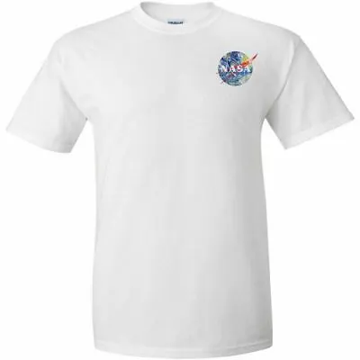 NASA Starlight Distressed Small Chest Logo T Shirt Space Astronaut UFO Mars Tee • $13.47