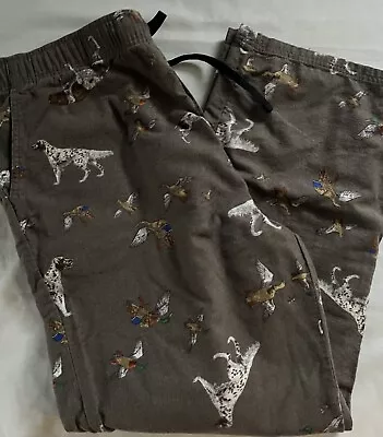 Blue Mountain Flannel Pajama Pants Cotton Gray Dogs Ducks Hunting XL • $12.75
