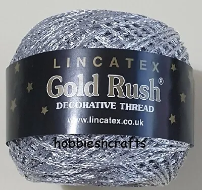 LINCATEX GOLD RUSH Glitter Decorative Thread 80 Metre Lots Of Colours MULTIBUY • £3.25