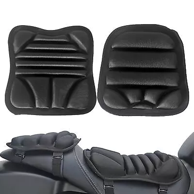 2Pcs Motorcycle Seat Cushion Set Gel Cover Pillow Pad Universal Pressure Relief • $26.83