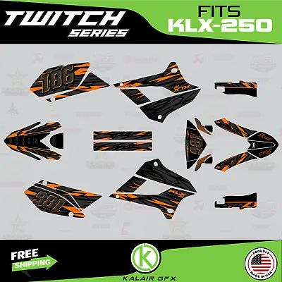 $98.99 • Buy Graphics Kit For Kawasaki KLX250 (2008-2020) KLX 250 Twitch Series - Orange