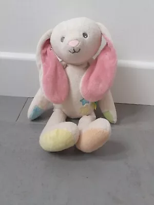 Tesco With Love Cream Bunny Rabbit Soft Toy Pink Ears Tummy Stars & Taggies Vtg • £14.99