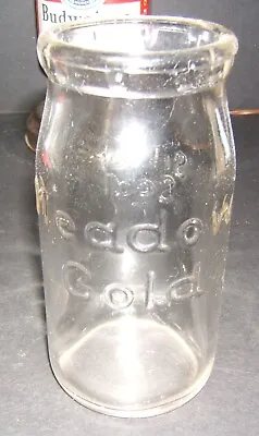 Antique MEADOW GOLD Silver Seal 16 Oz. Raised Letters/Embossed Milk Bottle • $16