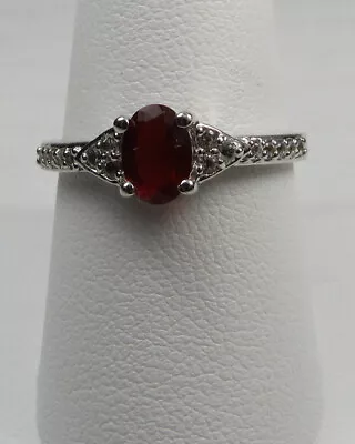 Gemporia Size 9 Mexican Fire Opal & White Topaz Sterling Silver Ring ATGW 0.71ct • £38