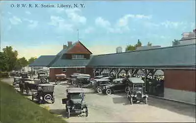 Liberty New York NY O&W Railroad Train Station Depot Vintage Postcard • $8.90