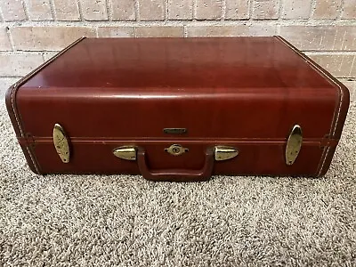 Vintage USA Samsonite Luggage Leather Hard Shell Travel Suitcase Style 4932 • $99.99