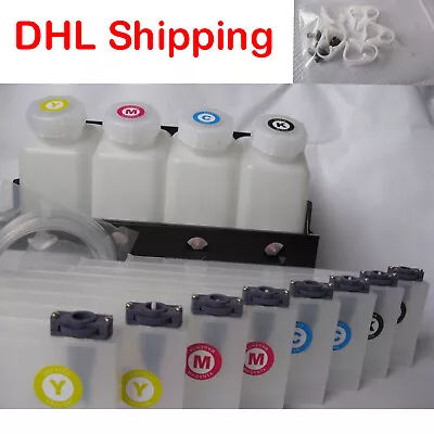 4 Bottle 8 Cartridge Continuous Bulk Ink System For Roland Mimaki Mutoh Printer • $213.90