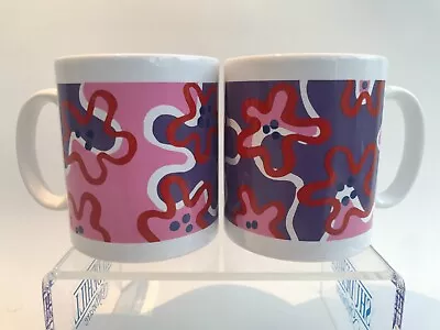 Vintage Tams Pottery 2 Mugs Abstract Multicoloured Mugs Retro 80's • £12.99