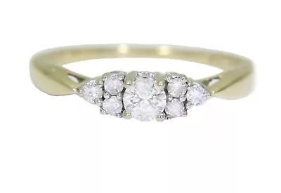 $759.66 • Buy Stunning 0.33ct Diamond Cluster 9ct Yellow Gold Ring Size P ~ 7 3/4