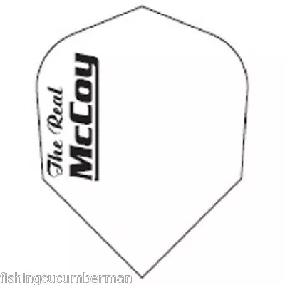 £3.29 • Buy 5 SETS OF McCOY  EXTRA STRONG DART FLIGHTS WHITE-BLACK TEXT