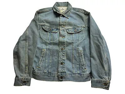 Vintage Lee Dungarees Can't Bust'em Denim Trucker Jacket Size Medium Regular USA • $29.74