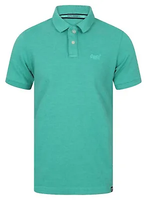 £20.69 • Buy Mens Superdry Vintage Destroyed Short Sleeve Pique Polo Shirt T-Shirt Aqua Marl