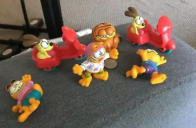 Vtg Garfield PVC Plastic Mini Figures 80s Toys Lot Of 6 • $4