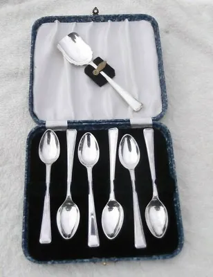 Vintage James Ryals Set Of Six Coffee Spoons & 1 Square Coffee Scoop In Case  • £19.99