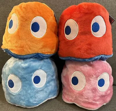 NWT (Set Of 4) Pac Man Ghost 7” Reversible Plush Toy Inky Blinky Pinky Clyde • $60