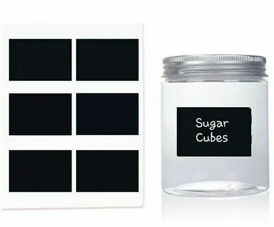 Chalkboard Blackboard Chalk Board Stickers Craft Kitchen Jar Labels Tags Black • £3.89