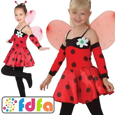 Forum Kids Ladybug Spotty Ladybird Buglife Girls Fancy Dress Costume • £13.89