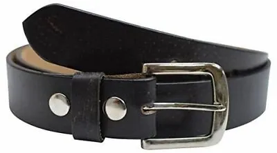 Full Grain Genuine Leather Black Casual Dress Belt With Removable Buckle • $16.99