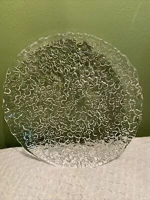 Vintage MCM Pebble Art Glass Textured Plate 8 1/2  Across • $12.99