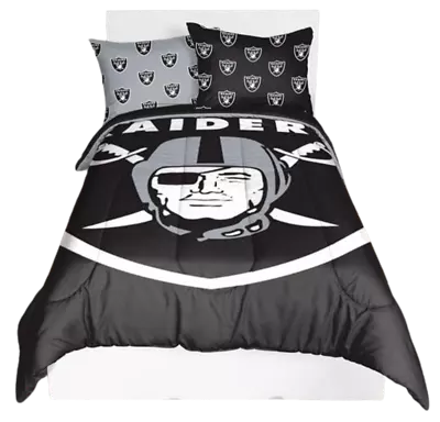 Las Vegas Raiders NFL 3pc Team Logo Comforter Set - AB0BTTP2Z6J4 • $117.95