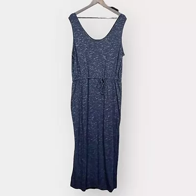 Mossimo Maxi Dress Women XXL Blue Heather Sleeveless Defined Elastic Waist 8628 • $20