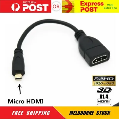 $6.95 • Buy Micro HDMI Male Type-D To HDMI Female Adapter Cable Converter 1080P HD HDTV