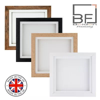 3D Deep Box Frame Range Picture Photo Frame Display Various Sizes 12x12 A4 White • £10.56