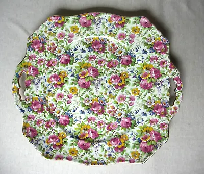 Royal Winton Chintz Summertime 2 Handled Cake Plate 11  X 10  • $24.99
