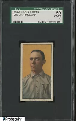 T206 Dan McGann Milwaukee Polar Bear Back SGC 50 VG-EX 4 • $117.50