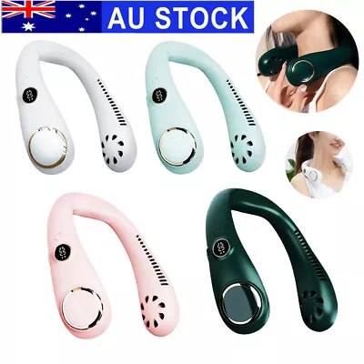 $26.95 • Buy Mini Neck Fan Bladeless Hanging Air Cooler USB Rechargeable Portable Personal