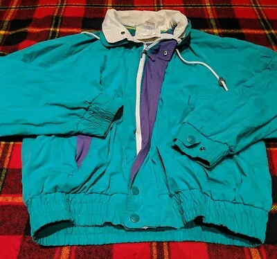 Vintage 90s Oceanside Boating Coat Nautical Sailing Jacket Seafoam Size XL 46 • $21.58