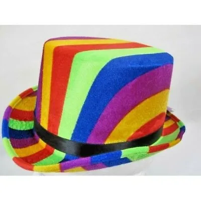 Top Hat Rainbow Colours 61cm  MrH7781 Adult Size  • £12.99