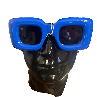 Square Ballon Retro Sunglasses Bubble Trendy Vintage Blue Frame • $9.37