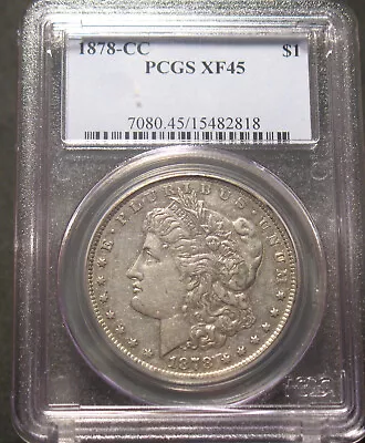 1878-CC U.S. Morgan Silver Dollar $1 PCGS XF45 90% Silver Carson City • $289.75