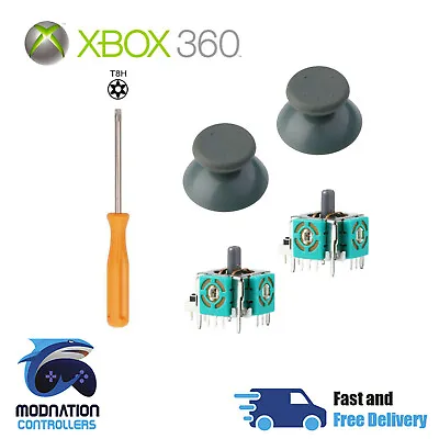 Xbox 360 Controller Repair Kit Screwdriver ThumbStick Analog Sticks Grips - Grey • £5.99