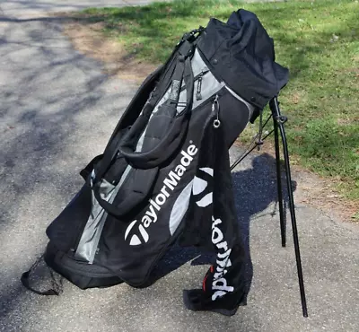 TaylorMade Golf Bag 4-Way 5 Zipper Bags Black Grray Stand IZZO Towel Rain Cover • $75