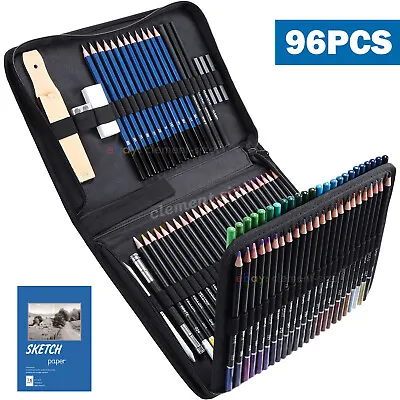 96PCS Professional Artist Pencils Set Drawing Sketching Colouring Art Kit Adult • £27.99