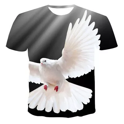 Animal Pigeon Short Sleeve 3D Printed T-shirt Summer Men's Fashion Casual  Tops • $23.39