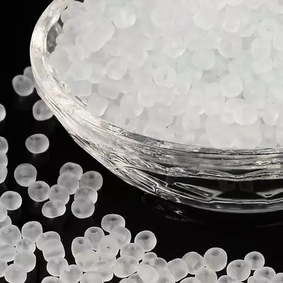 £2.99 • Buy 75g WHITE FROSTED GLASS SEED BEADS 11/0 2mm 8/0 3mm 6/0 4mm